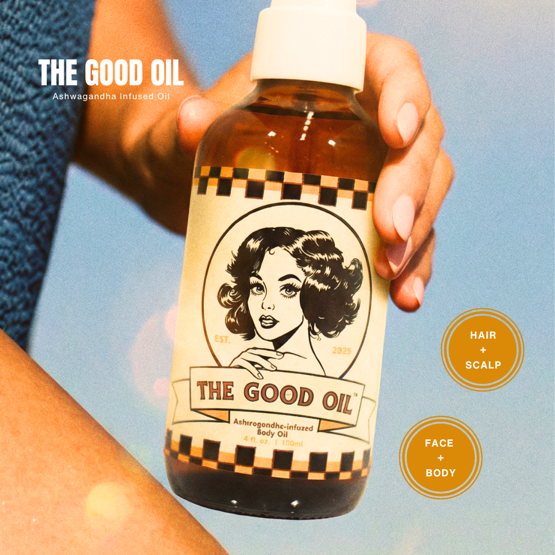 The Good Oil  Ashwagandha Infused Castor Oil for Face, Body & Scalp | Multi-Use Botanical Oil for Dry, Stress-Altered Skin