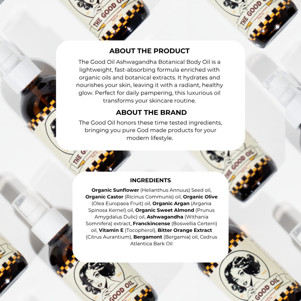 The Good Oil – Multiuse Castor & Natural Oil Blend for Skin, Hair, Eyebrows & Face – Hydrating, Soothing, Anti-Aging, God-Made Ingredients